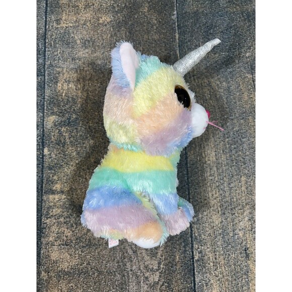 TY Beanie Boos Heather Unicorn Rainbow Cat Plush Stuffed Animal, Small 6” Plush! - Picture 5 of 9